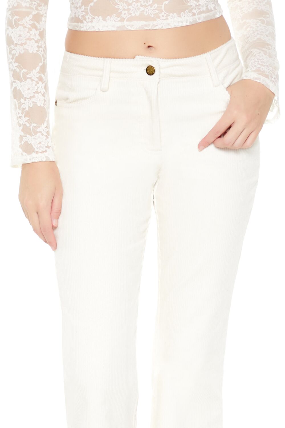 Corduroy Mid-Rise Flare Pants - Image 5