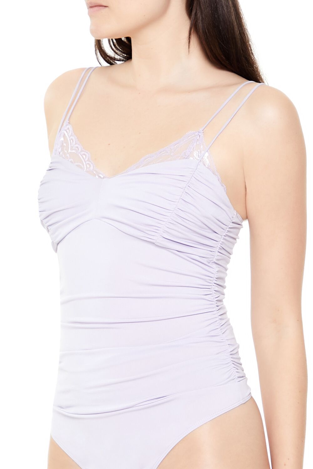 Lace-Trim Ruched Bodysuit - Image 9