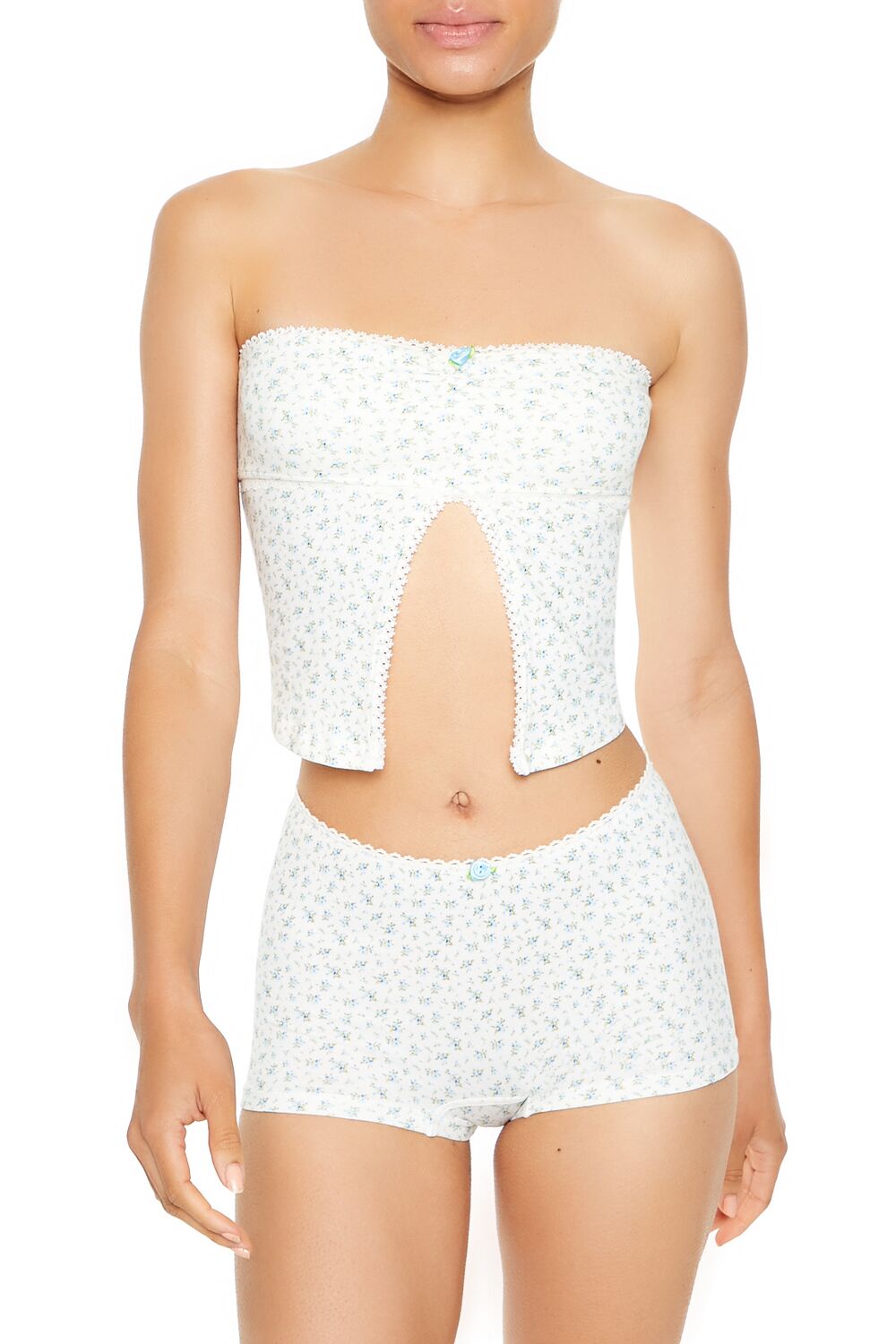 Seamless Floral Tube Top