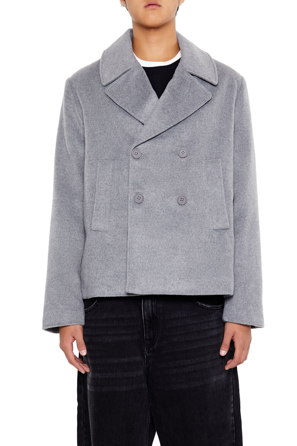 Notched Double-Breasted Coat
