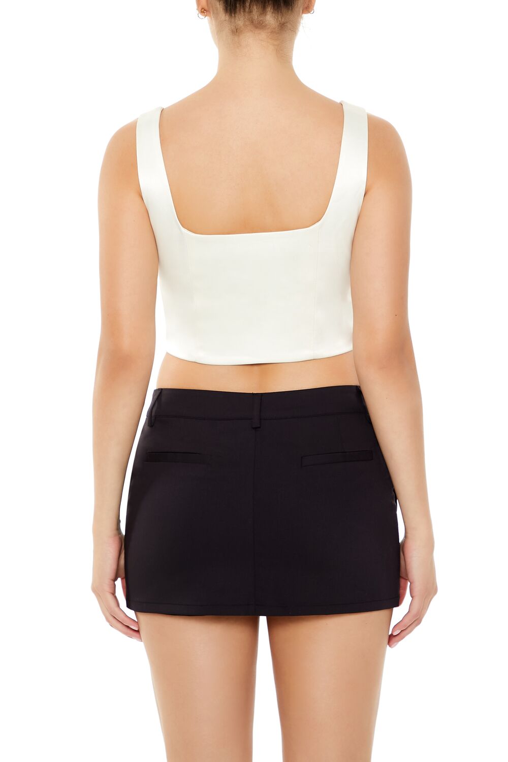 Satin Lace-Up Crop Top - Image 15