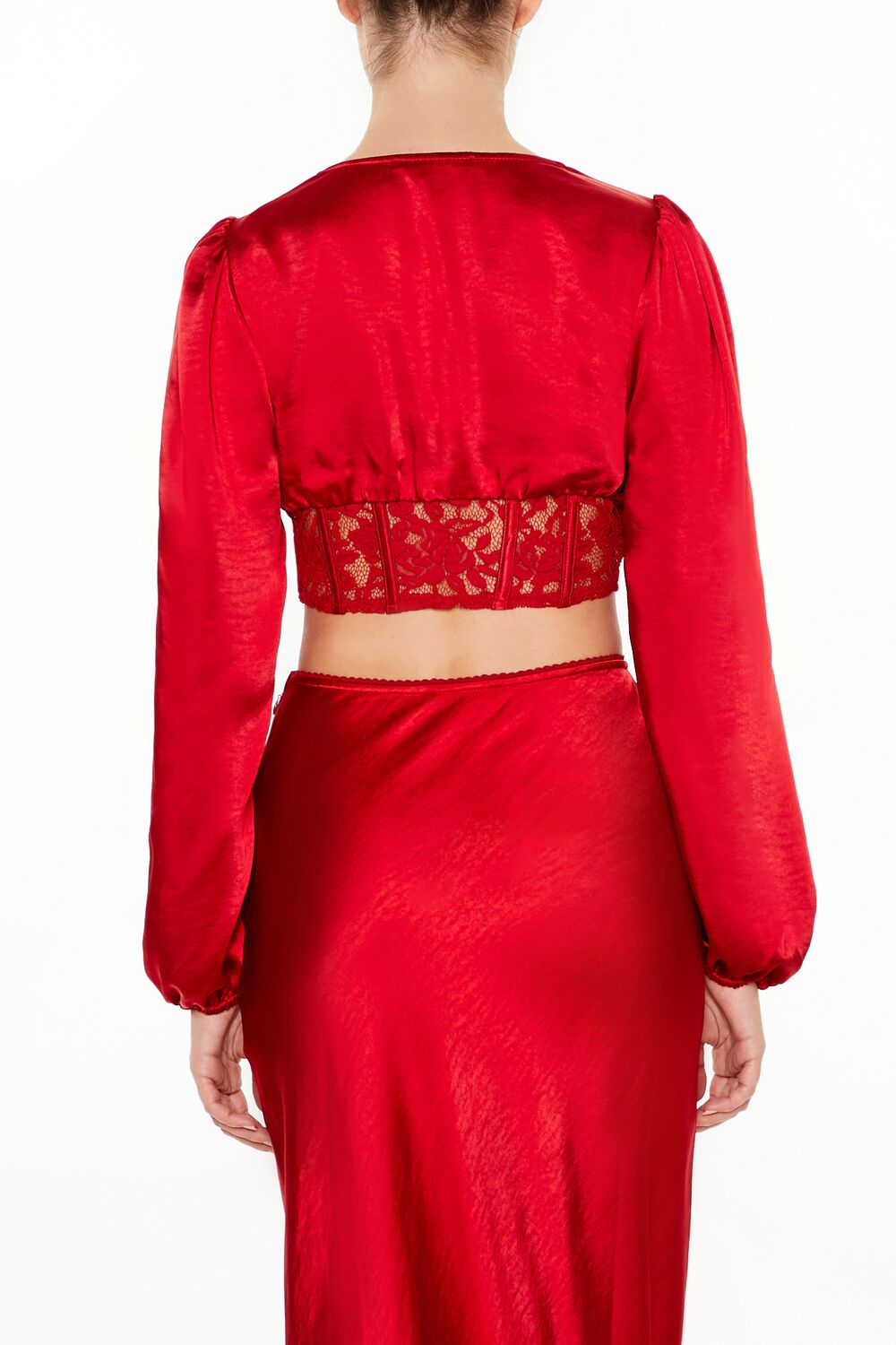 Satin & Lace Corset Crop Top - Image 5