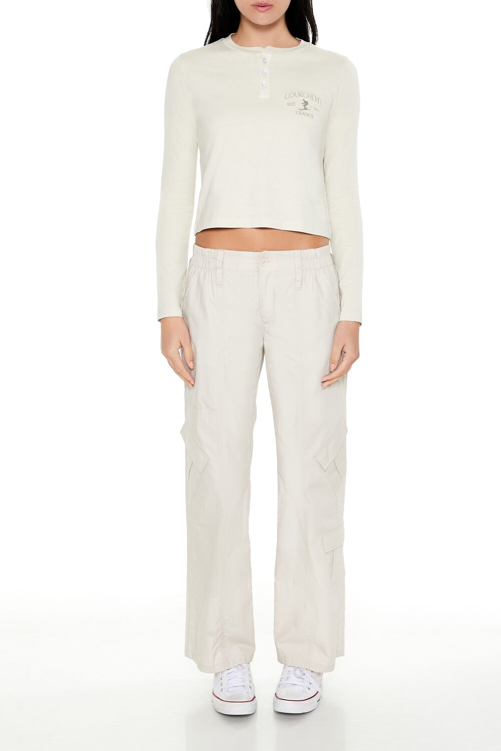 Courchevel France Ski Henley Tee - Image 2