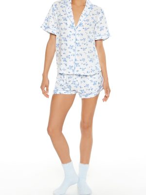 Floral Shirt & Shorts Pajama Set
