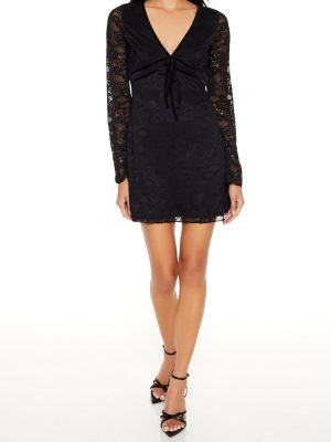 Lace Bow Mini Dress
