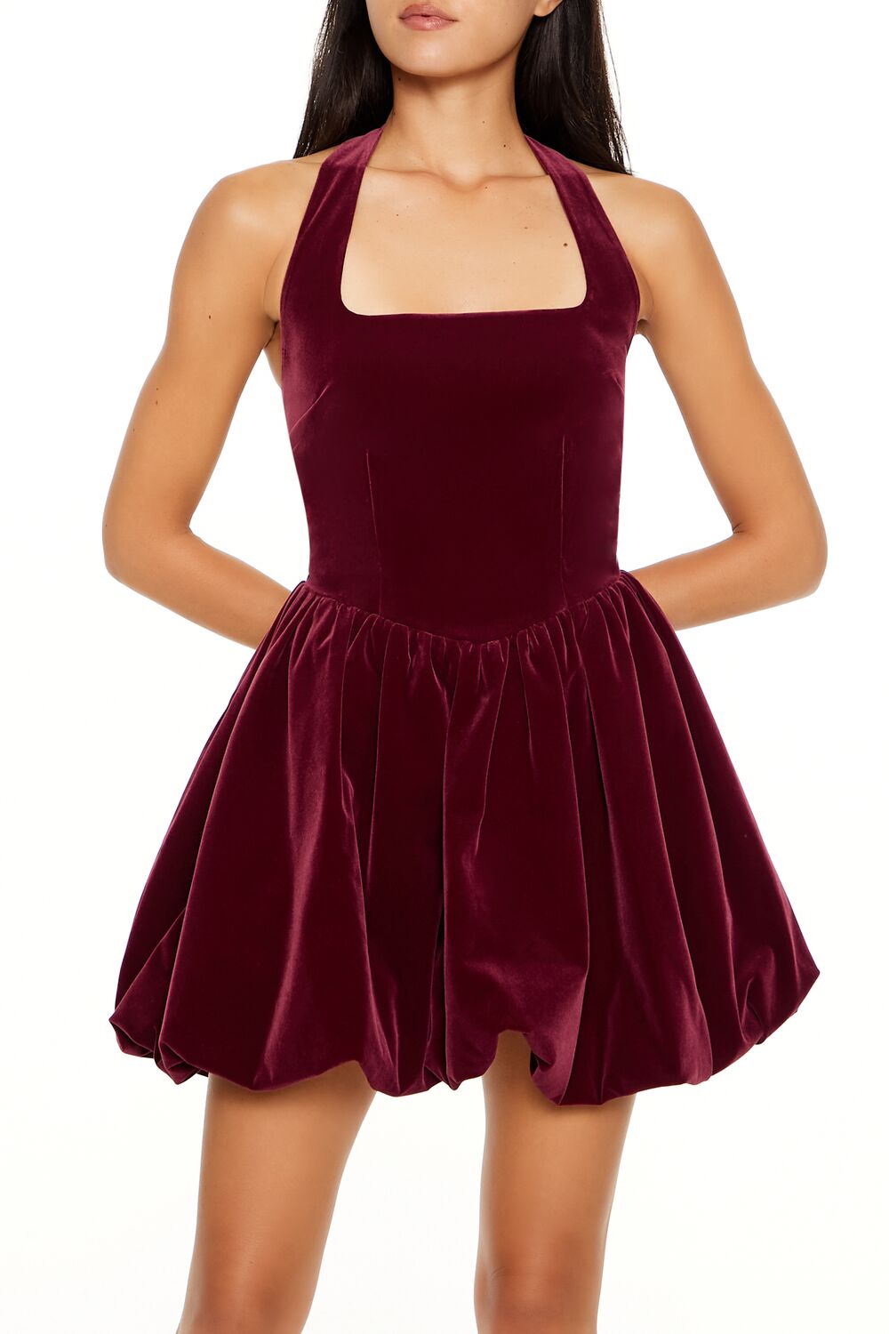 Halter Bubble-Hem Mini Dress - Image 2