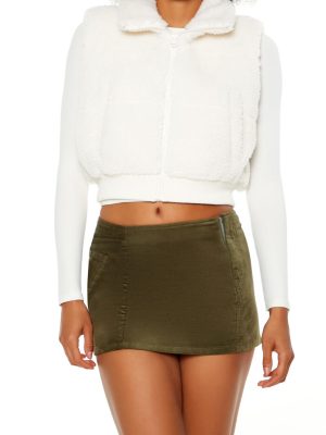 Faux Shearling Cropped Vest