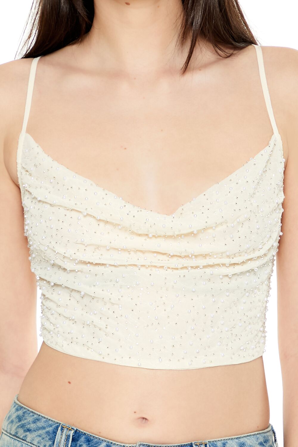 Chiffon Beaded Cropped Cami - Image 3