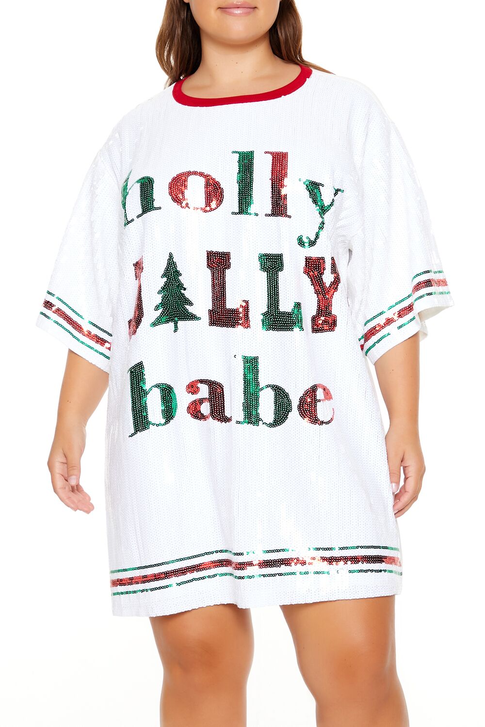 Plus Size Sequin Jolly Babe T-Shirt Dress - Image 2