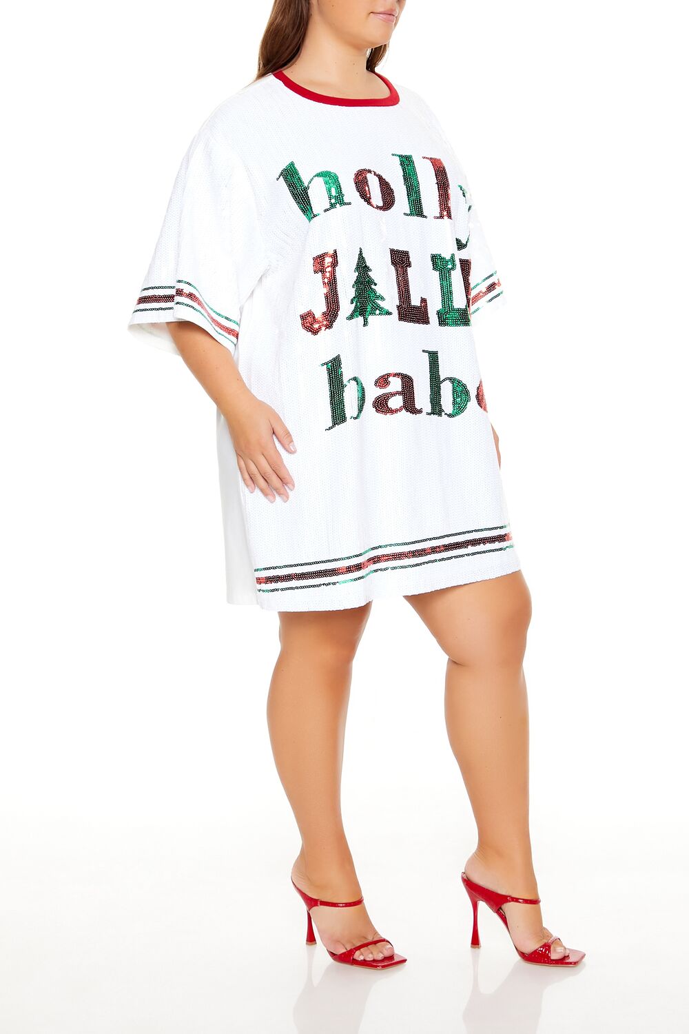 Plus Size Sequin Jolly Babe T-Shirt Dress - Image 3