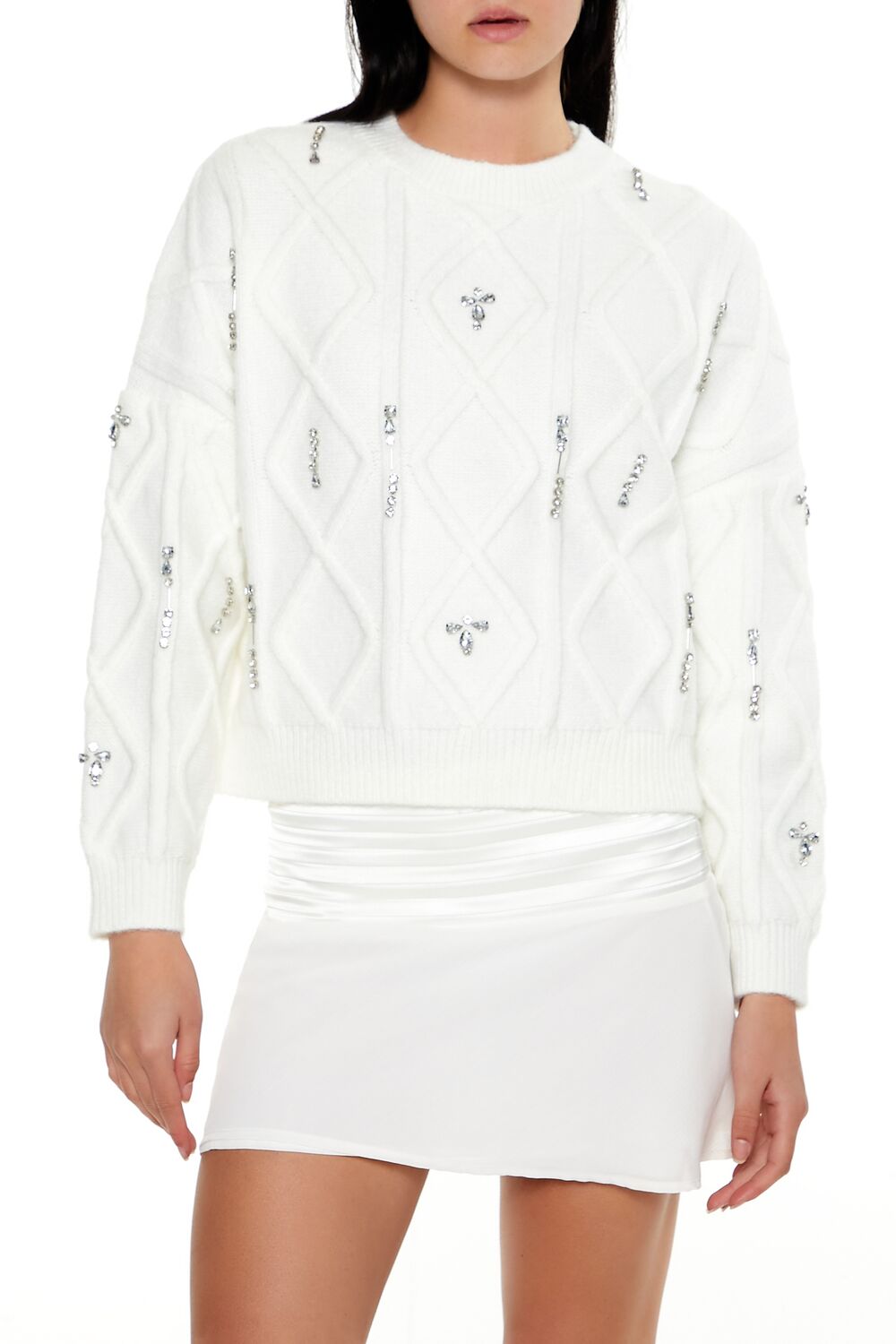 Marled Faux Gem Sweater - Image 6