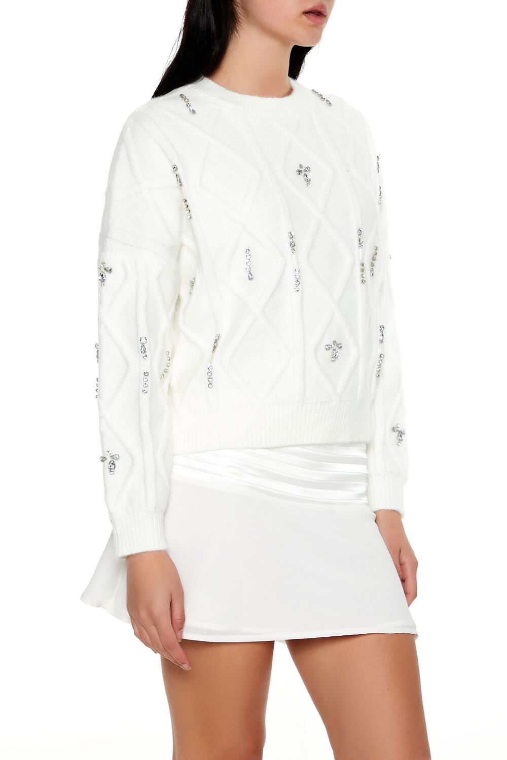 Marled Faux Gem Sweater - Image 9