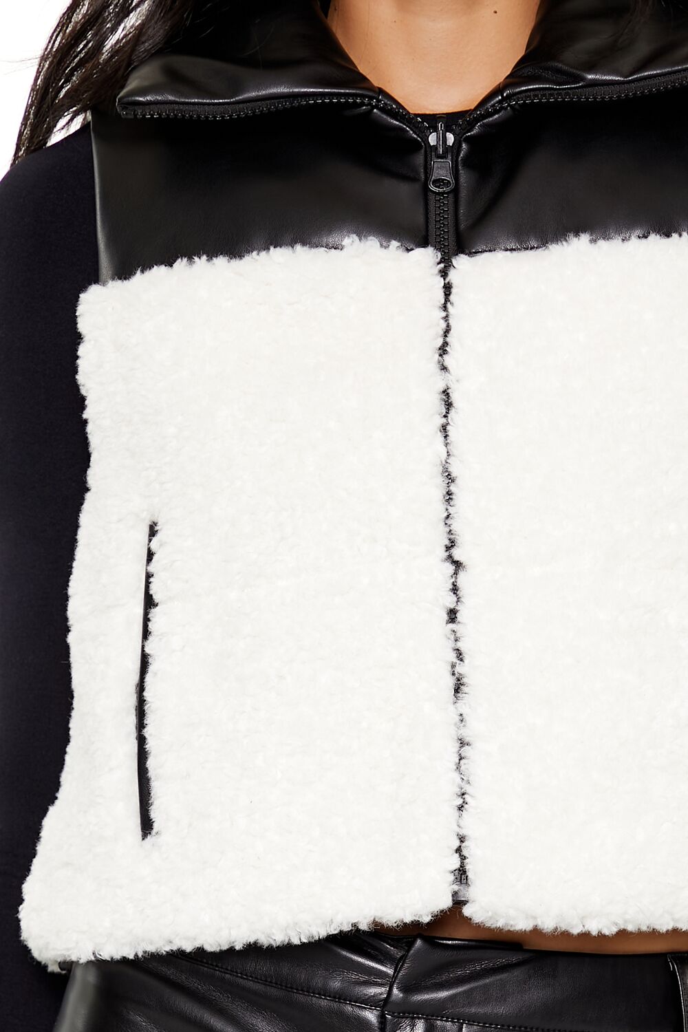 Reversible Faux Shearling & Leather Vest - Image 3
