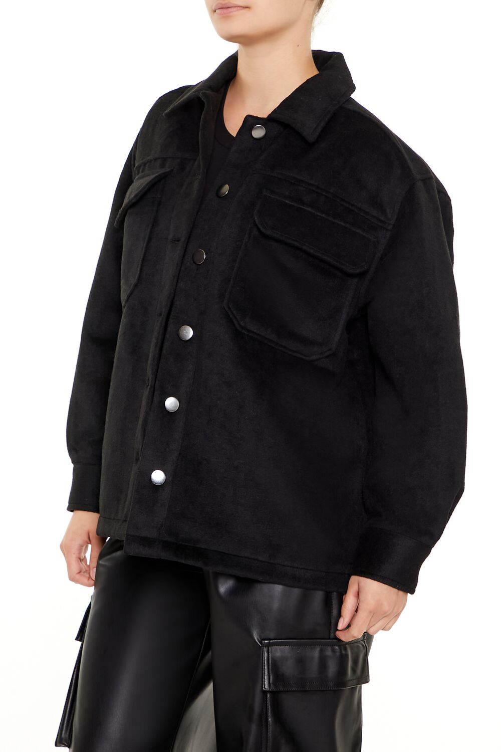 Plus Size Faux Suede Shacket - Image 4