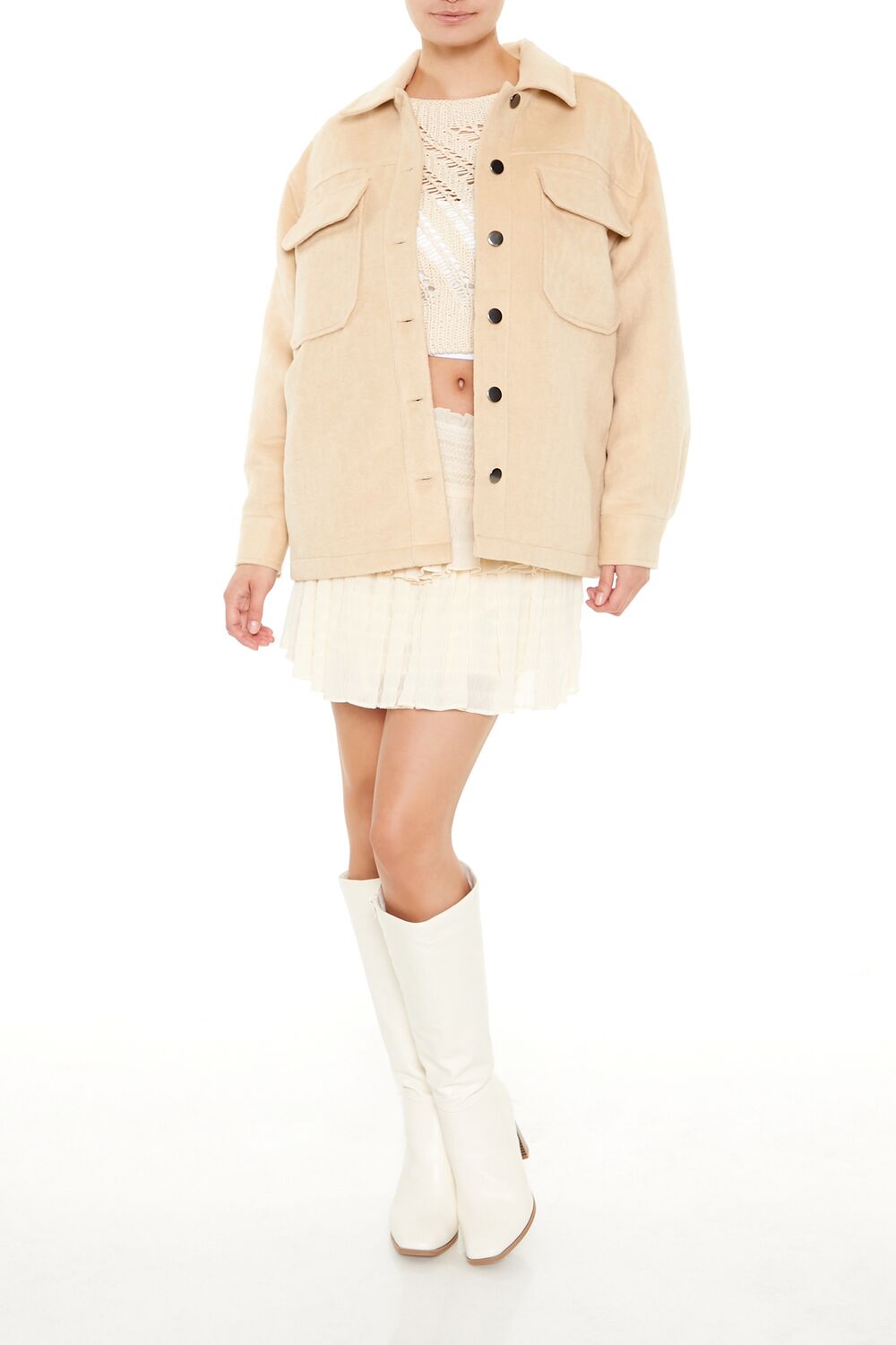 Plus Size Faux Suede Shacket - Image 7
