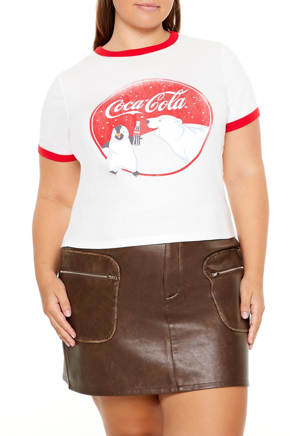 Plus Size Coca-Cola Ringer Baby Tee
