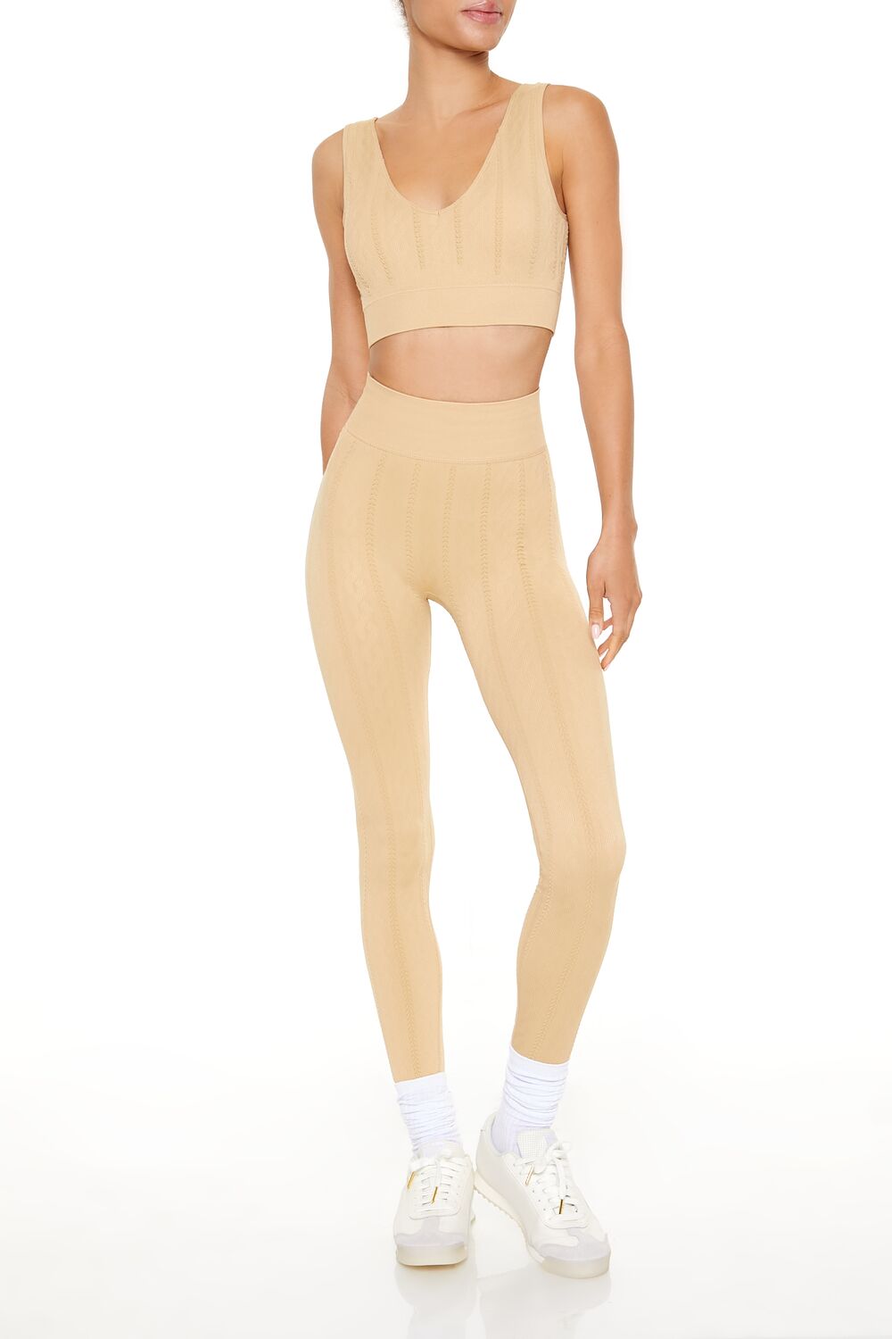 Seamless Cable Knit Sports Bra - Image 2