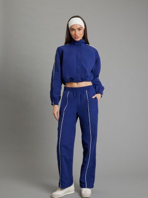 Active Piped-Trim Windbreaker Pants