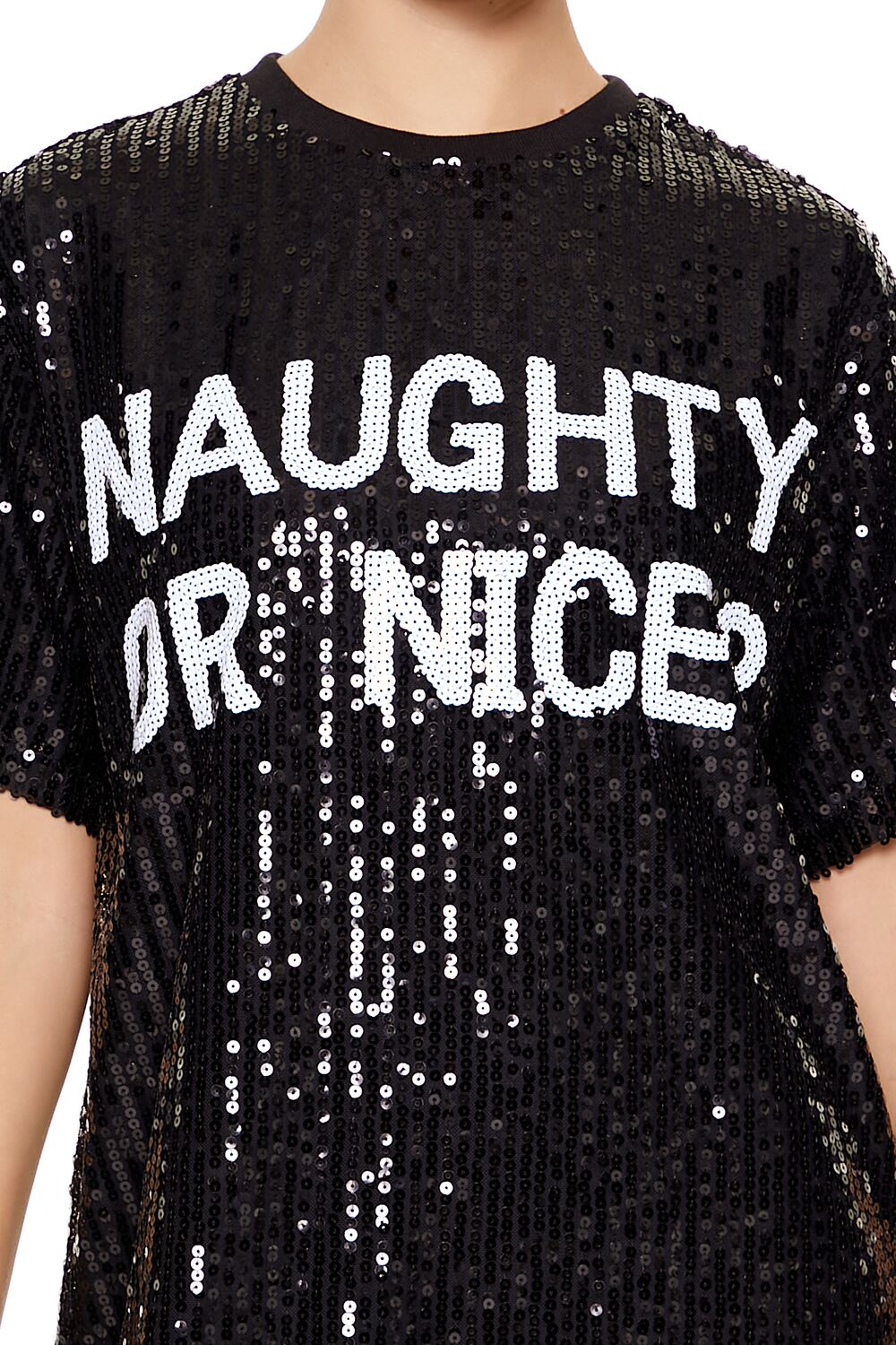Sequin Naughty or Nice T-Shirt Dress - Image 3