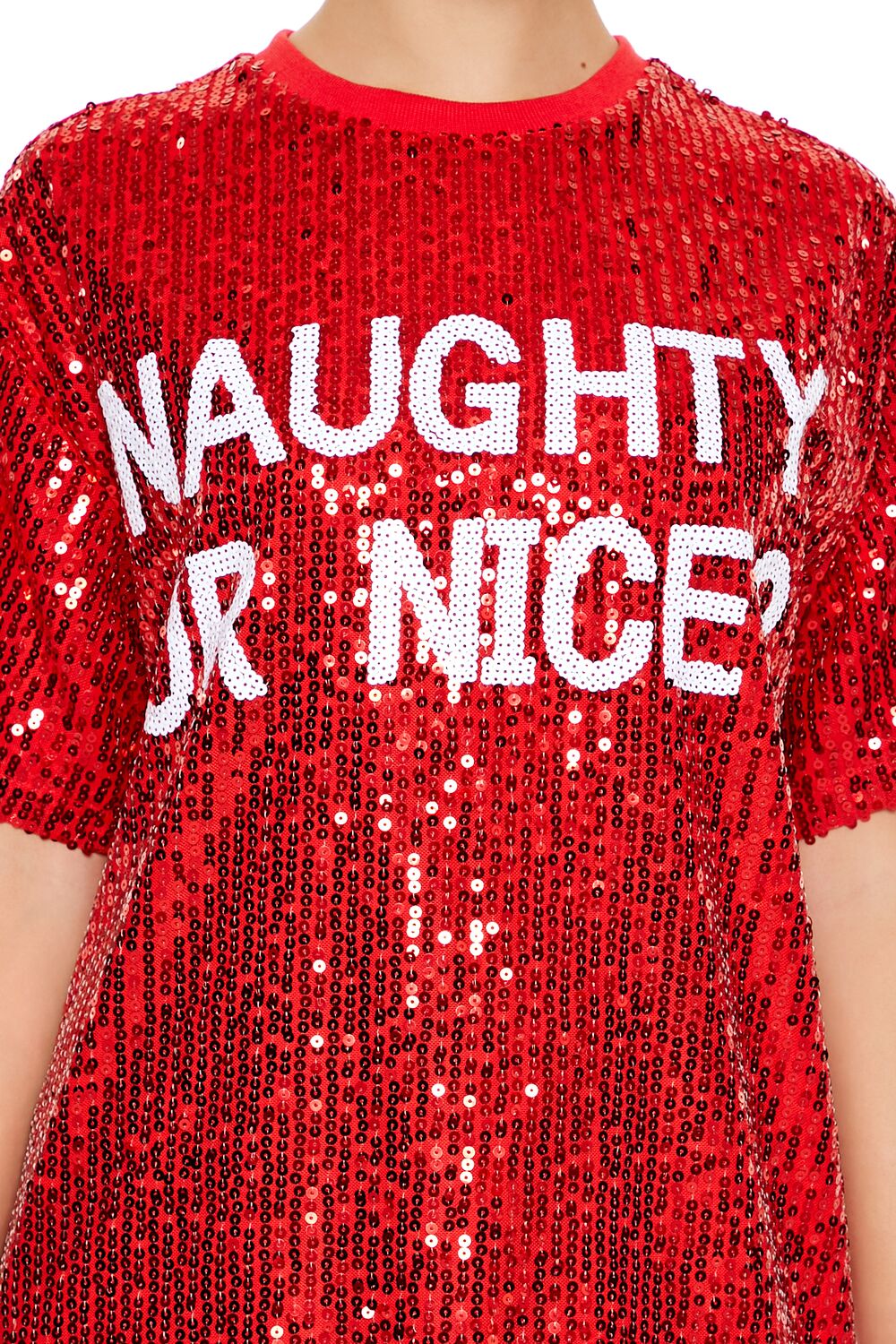 Sequin Naughty or Nice T-Shirt Dress - Image 8