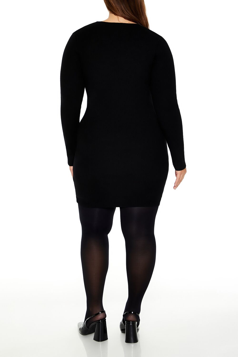 Plus Size Satin Bow Mini Dress - Image 4