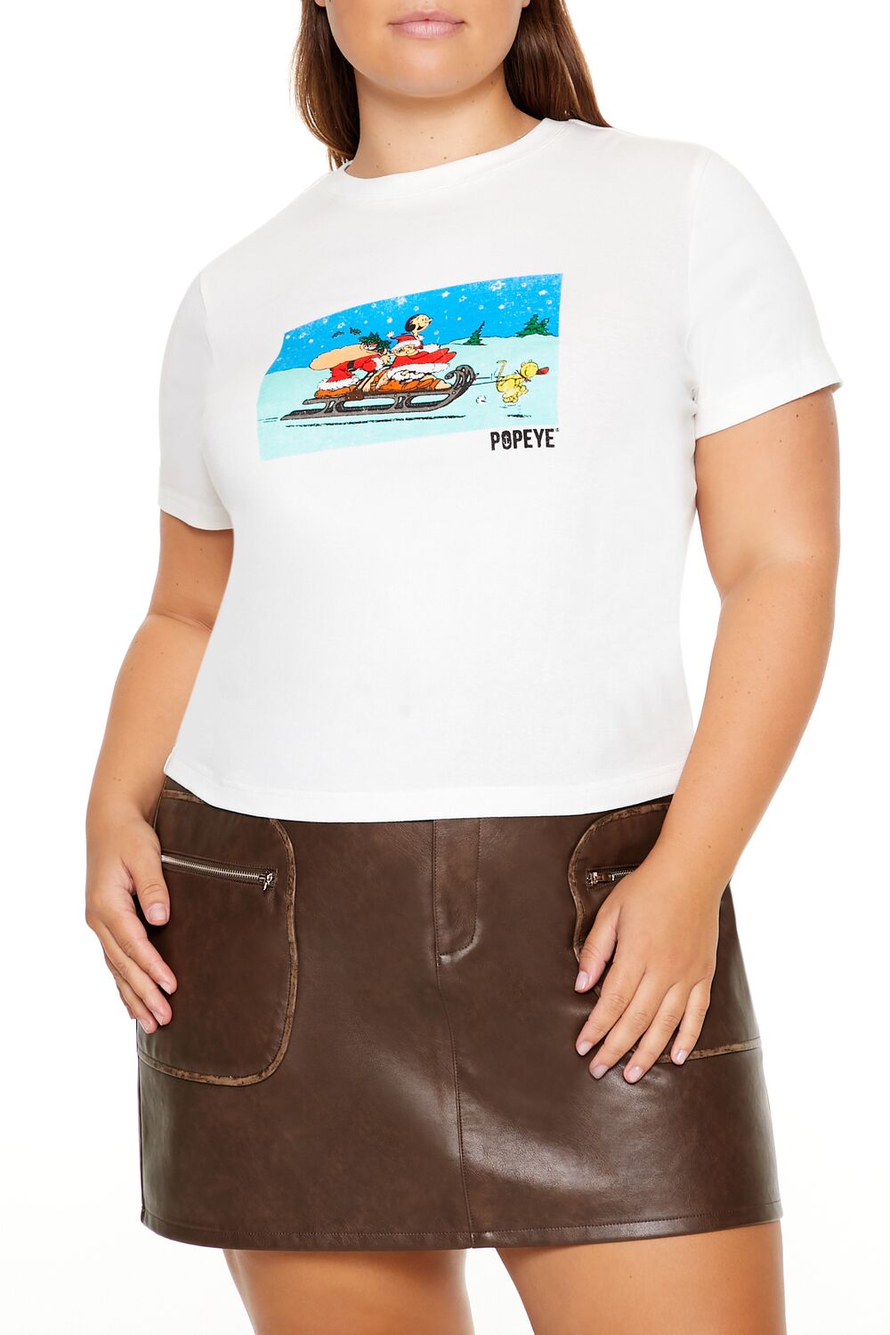 Plus Size Popeye Christmas Baby Tee