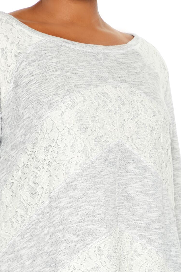 Plus Size Lace Chevron Mini Dress - Image 5