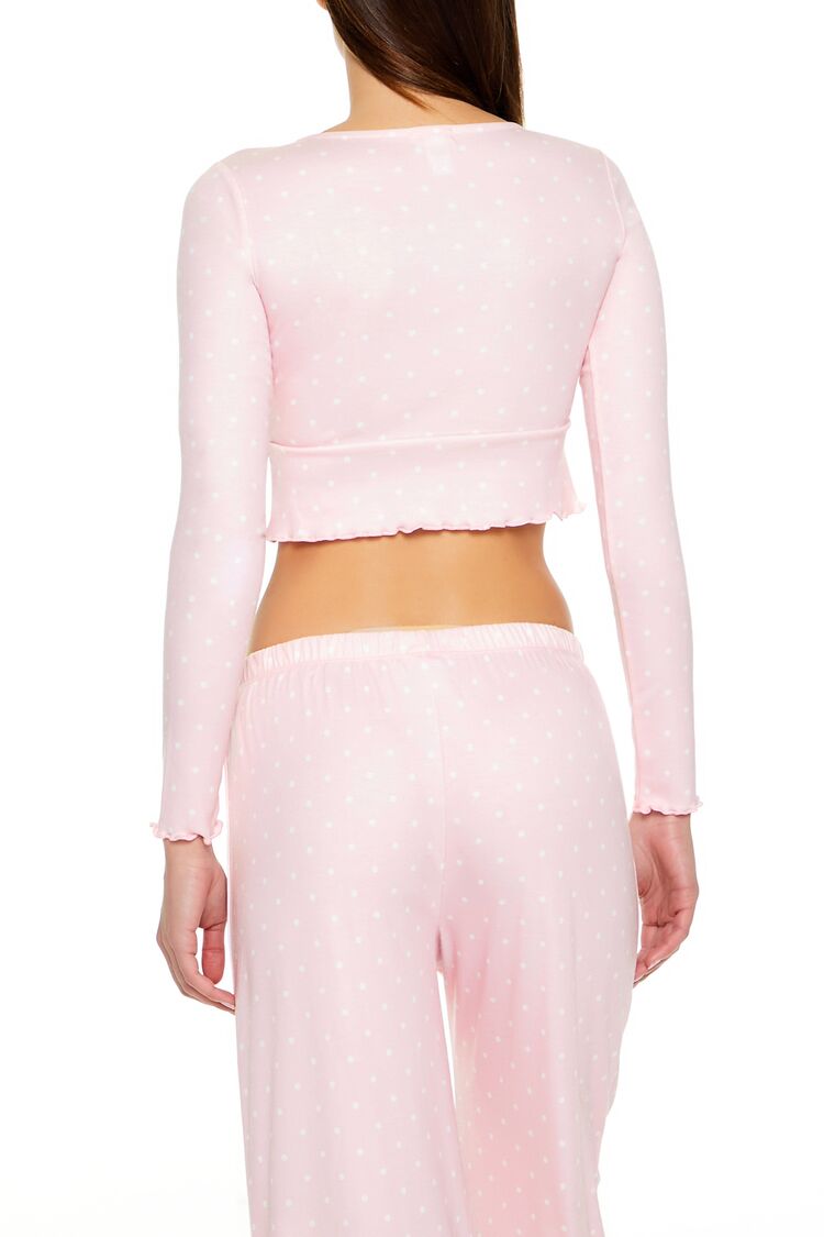 Polka Dot Bow Pajama Crop Top - Image 5