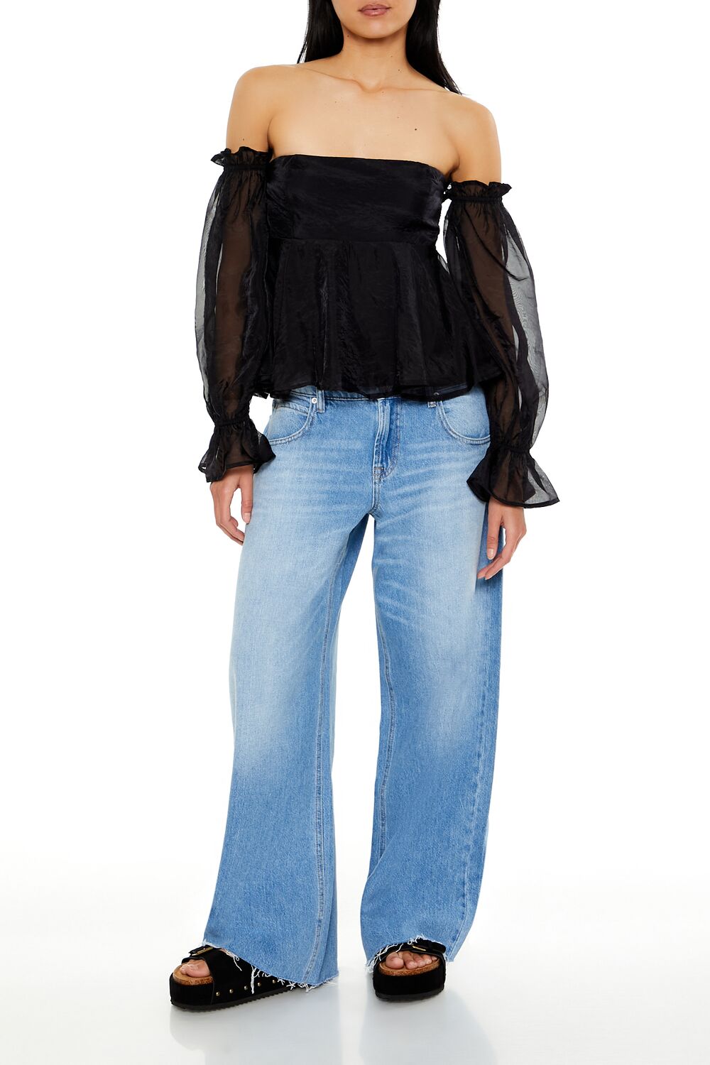 Chiffon Off-the-Shoulder Top - Image 2