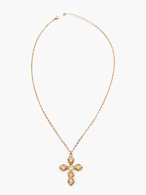 Iridescent Cross Pendant Necklace