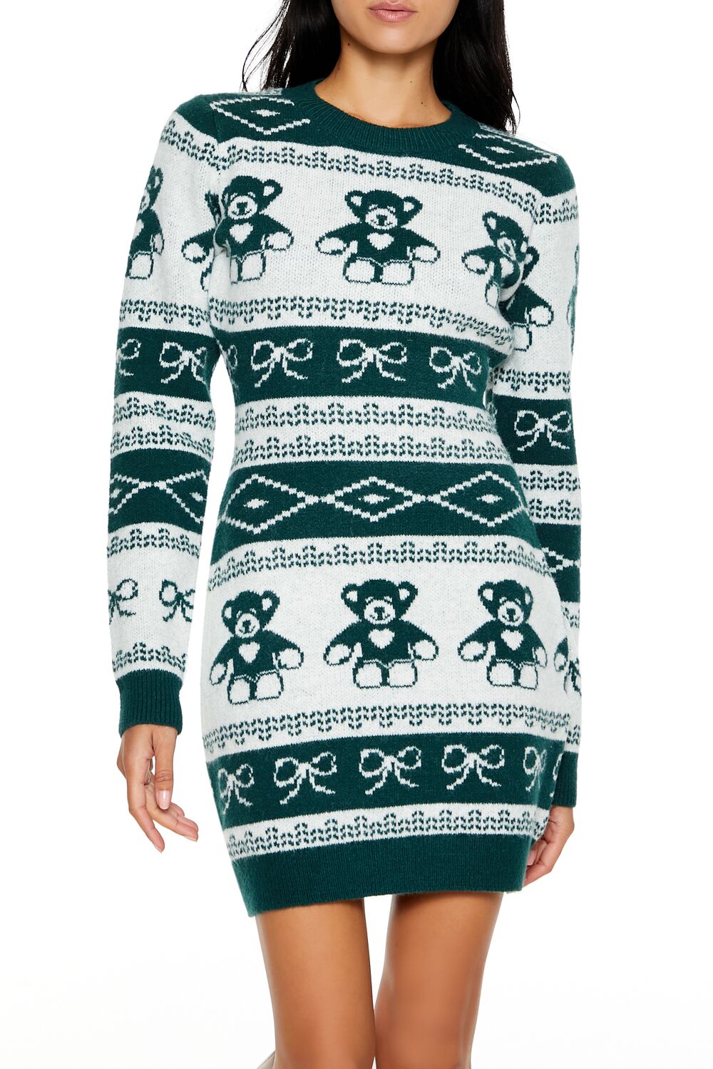 Fair Isle Mini Sweater Dress - Image 2