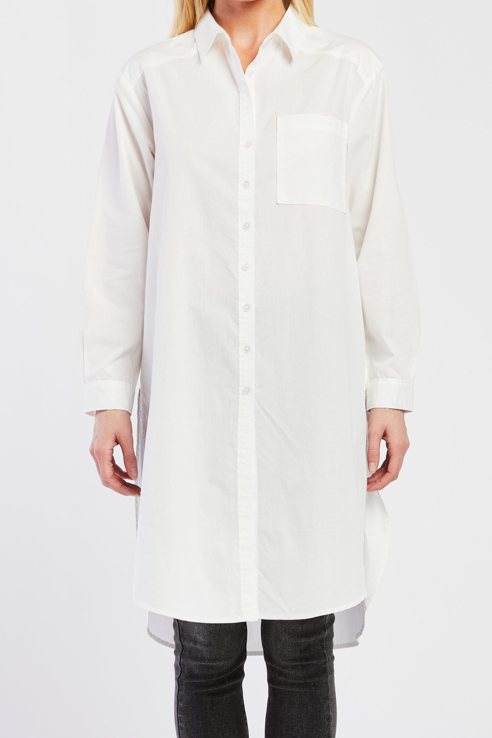 Quinton Long Sleeve Button Down Poplin Tunic - Image 2
