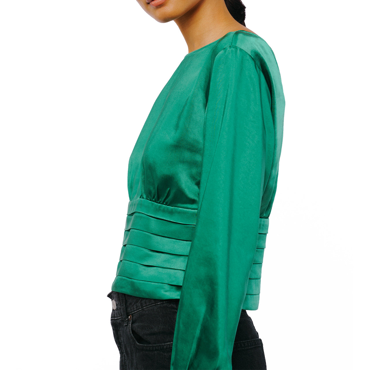 Fosi Pleated Waistband Satin Top - Image 4
