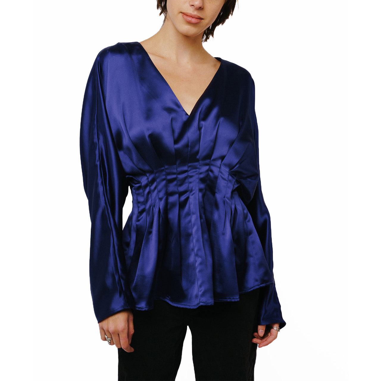 Viera Pintuck Effect Batwing Top - Image 2