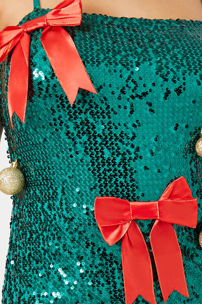 Plus Size Sequin Christmas Tree Dress - Image 5
