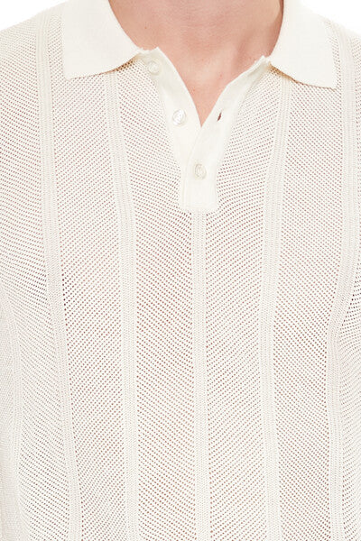 Crochet Sweater-Knit Polo Shirt - Image 5